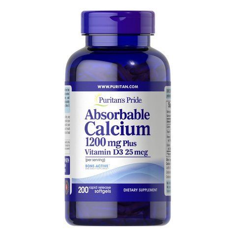 Absorbable Calcium 1200mg Plus Vitamin D3 25mcg - 200 softgels (Повреждена крышка) фото
