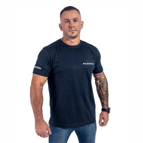 T-Shirt Men Slim Green & White Logo - L фото