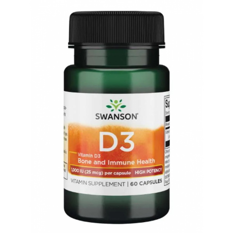 Vitamin D3 High Potency 1,000 IU (25 mcg) - 60 Caps фото
