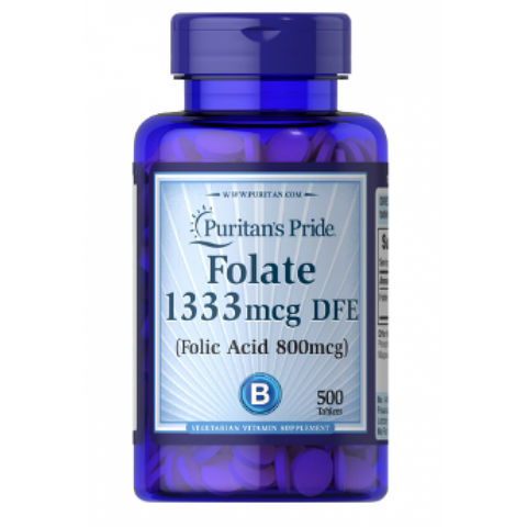 Folate 1333mcg DFE (Folic Acid 800 mcg) - 500 tabs фото