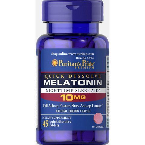 Quick Dissolve Melatonin 10 mg Cherry Flavor - 45 Tablets фото