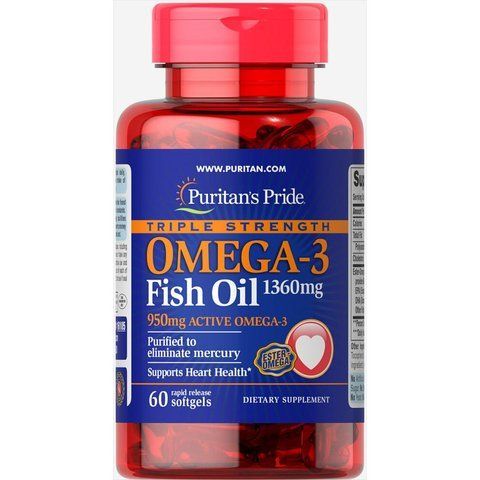 Triple Strength Omega-3 Fish Oil 1360 mg - 60 softgels фото