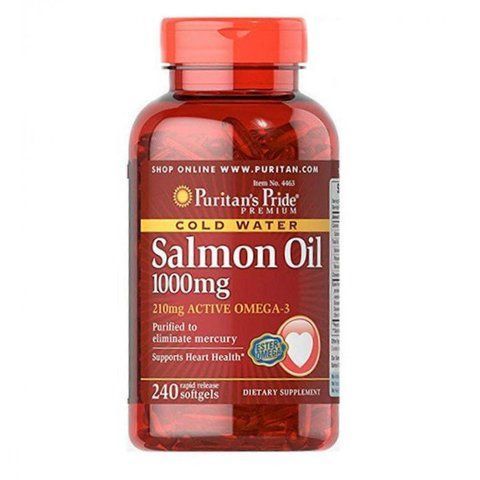 Omega-3 Salmon Oil 1000 mg (210 mg Active Omega-3) - 240 Softgels фото