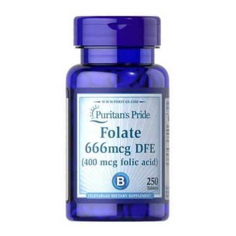 Folate 666mcg DFE (Folic Acid 400 mcg) - 250 Tablets фото