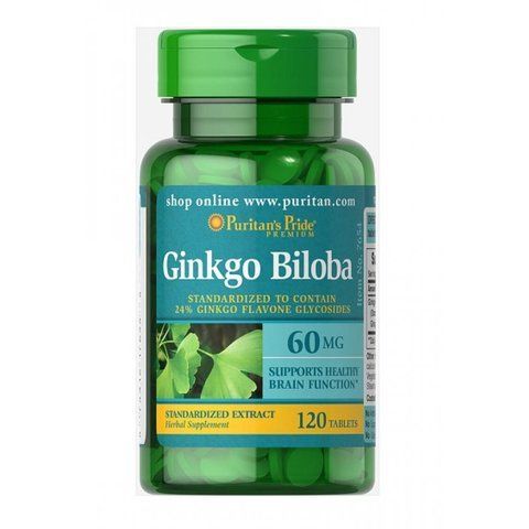 Ginkgo Biloba Standardized Extract 60mg - 120 tab фото