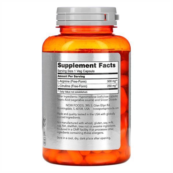 Arginine 500mg Citruline 250mg - 120 vcaps фото