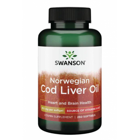 Norwegian Cod Liver Oil - 350mg - 250Sgels фото