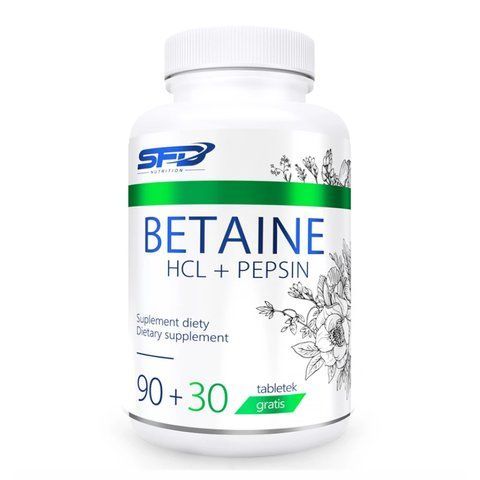 Betaine HCL+Pepsin - 120caps (До 11.24) фото
