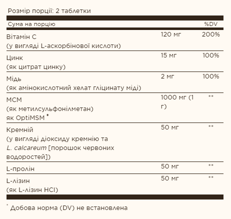 Skin Nails & Hair Advanced MSM - 120 tabs фото