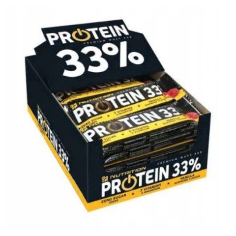Protein 33% Bar - 25x50g Vanilla-Rapsberry фото