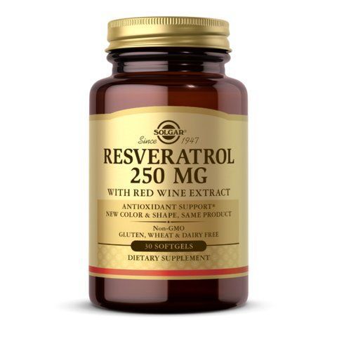 Resveratrol 250mg with Red Wine Extract - 30 softgels фото