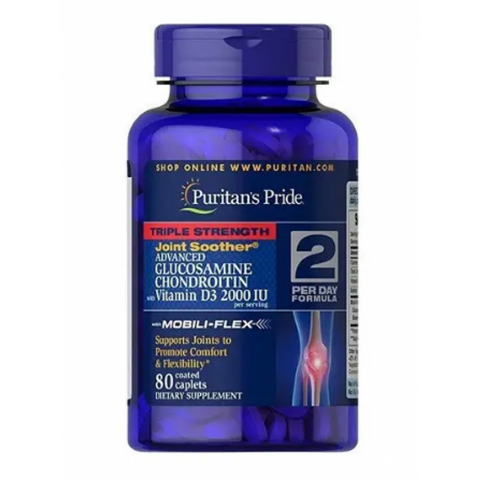 Triple Strength Glucosamine Chondroitin with Vitamin D3 - 80tabs фото